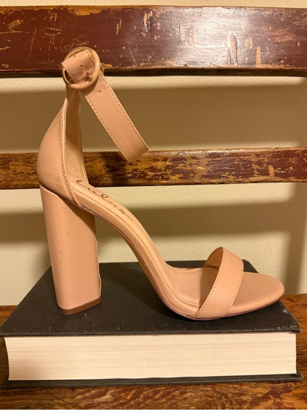 Lulus Kamali Light Nude Ankle Strap Block Heels Sandals - Picture 5 of 11